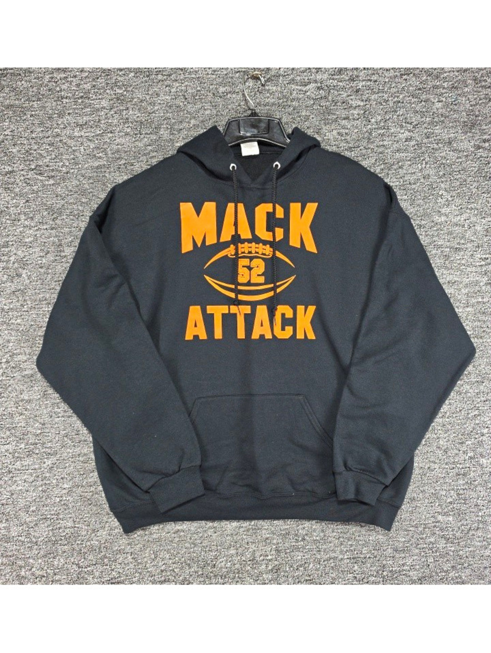 Jerzees NuBlend Black Mack Attack 52 Graphic Hooded Pullover Hoodie Men's 2XL